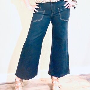 💗 Retro Ankle Flare Joe Fresh 90’s Grunge Style Wide Leg Cropped Jeans Barrel